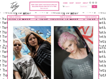 Toby Shop built using Shopify, web design by Convoy Media, Ecommerce