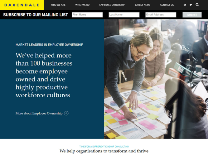 Baxendale built using WordPress, web design by Convoy Media