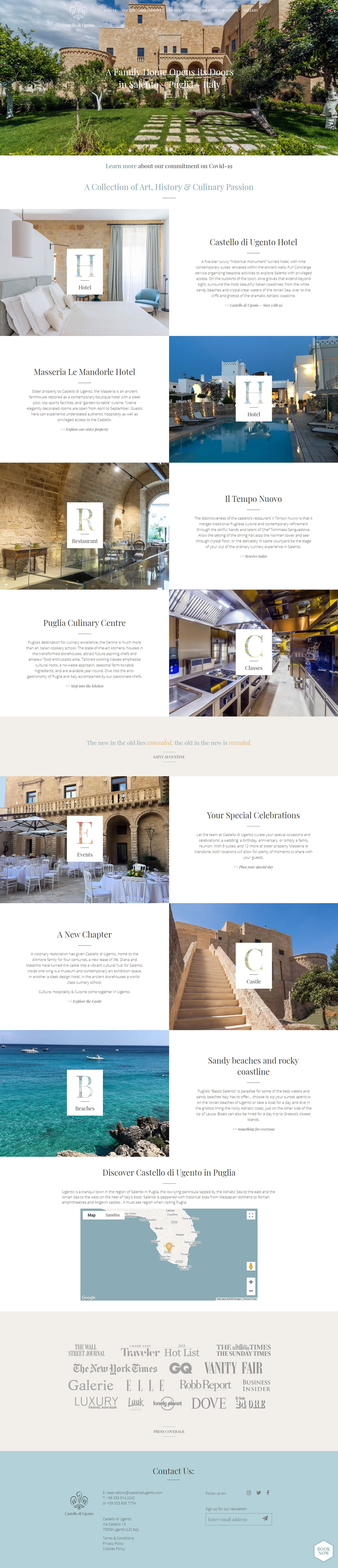 Castello di Ugento built using WordPress, web design by Convoy Media