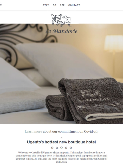 Masseria Le Mandorle built using WordPress, web design by Convoy Media