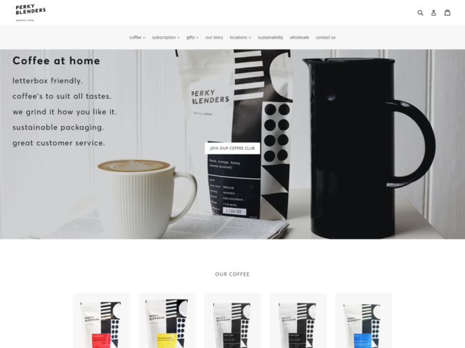 Perky Blenders built using Shopify, web design by Convoy Media, Ecommerce Leyton Leytonstone